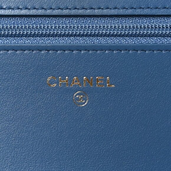 Chanel Denim Quilted Chanel 19 Wallet On Chain WOC Blue Shoulder Bag Crossbody - Picture 5 of 7
